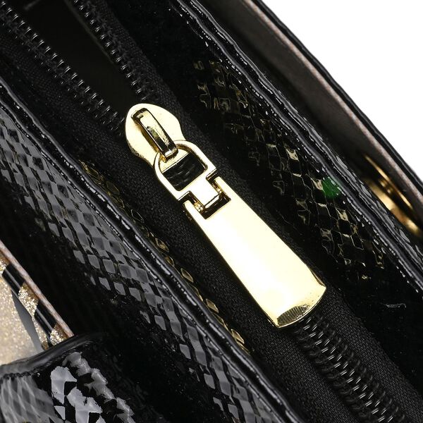 Stylische Sling-Umh&auml;ngetasche mit  Zebramuster, Schwarz image number 5