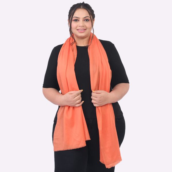 LA MAREY - Kaschmirwolle Schal, Orange image number 2