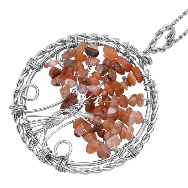 Roter Achat-Anh&auml;nger mit 50+5cm Kette - 37,60 ct. image number 3