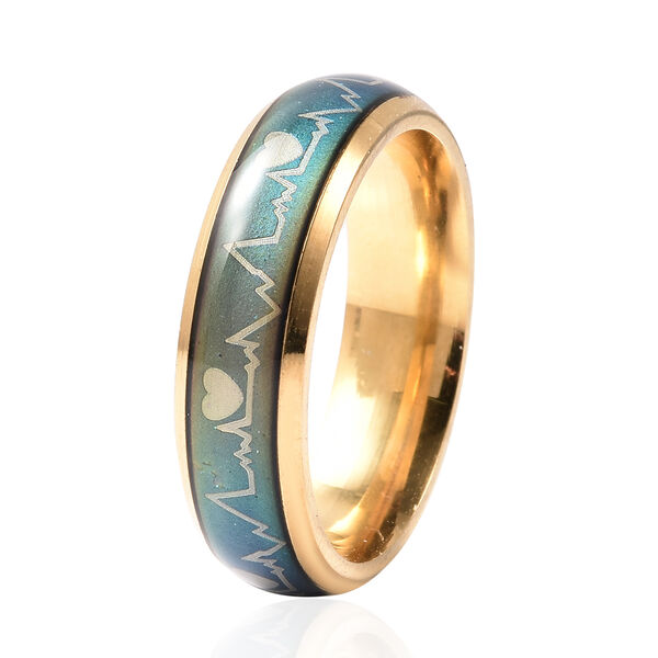 Stimmungsband Ring Herzschl&auml;ge Design Messing image number 2