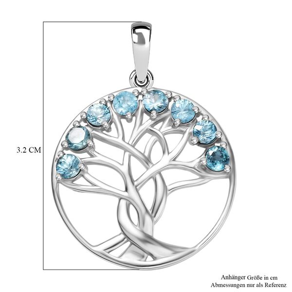 D'Joy Blauer Zirkon Anhänger 925 Silber rhodiniert ca. 1,35 ct. image number 6