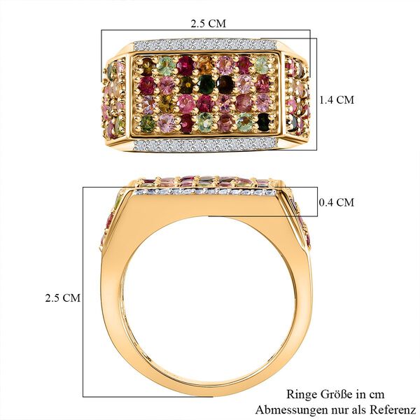 Natürlicher, mehrfarbiger Turmalin und Zirkon-Ring - 2,38 ct. image number 7