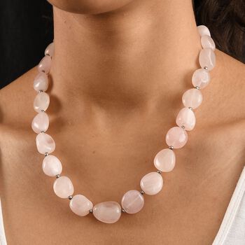 Rosenquarz 45cm Halskette - 390 ct.