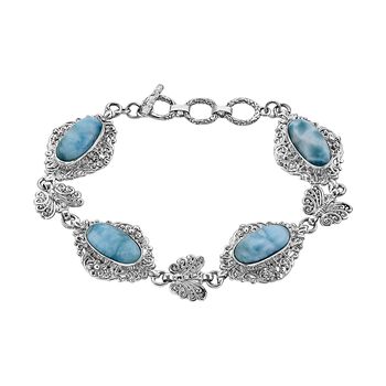 Royal Bali - Larimar Armband, ca. 18.5 cm, 925 Silber ca. 21.19 ct