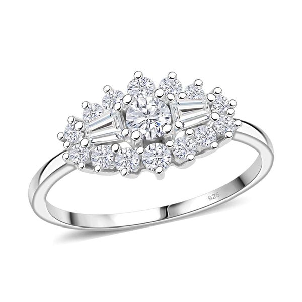 LUSTRO STELLA wei&szlig;er Zirkonia Ring im floralen Stil image number 3