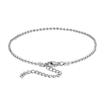 3er-Set - Kugelarmband, Gliederarmband, Ankerarmband, 19+5cm, Silberton