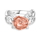 D Joy - Ring mit Überzug aus Roségold und Platin, 925 Silber, (Größe 17.00) ca. 5,26g