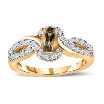 AAA Turkizit und Zirkon Ring - 1,11 ct.