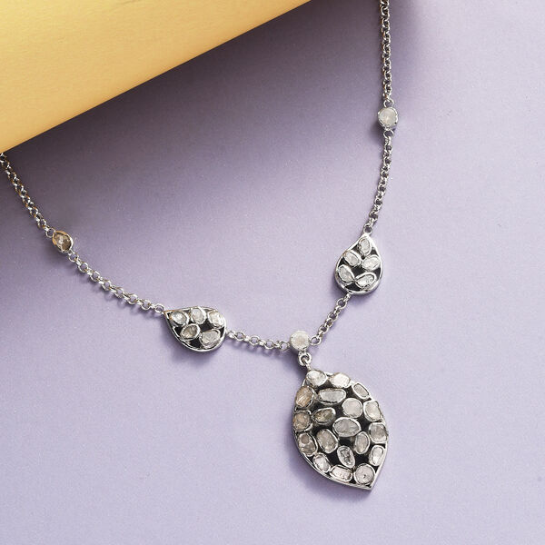 Polki Diamant Halskette, 45 cm - 2 ct. image number 8