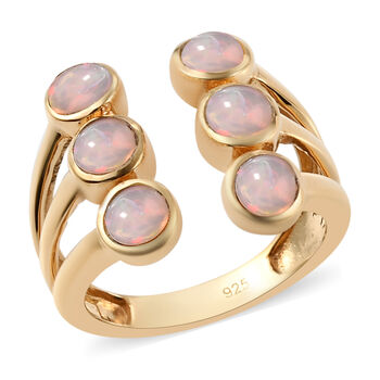 Nat&uuml;rlicher &Auml;thiopischer Opal Ring 925 Silber vergoldet (Gr&ouml;&szlig;e 16.00)
