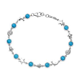 AA Sleeping Beauty Türkis Armband, 19 cm - 4,44 ct.