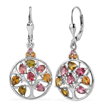 D'Joy AA Mehrfarbig-Turmalin Ohrringe 925 Silber Rhodiniert ca. 2,71 ct.