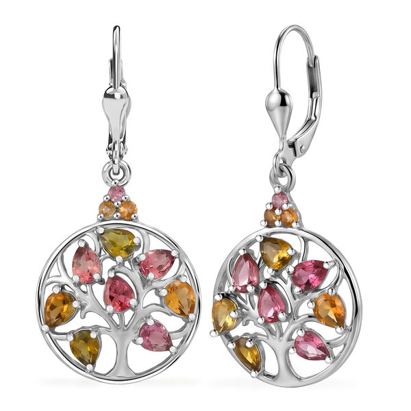 D'Joy AA Mehrfarbig-Turmalin Ohrringe 925 Silber Rhodiniert ca. 2,71 ct.