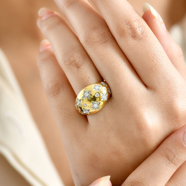 D'Joy Moissanit Ring, 925 Silber 750 vergoldet - 0,32 ct. image number 3