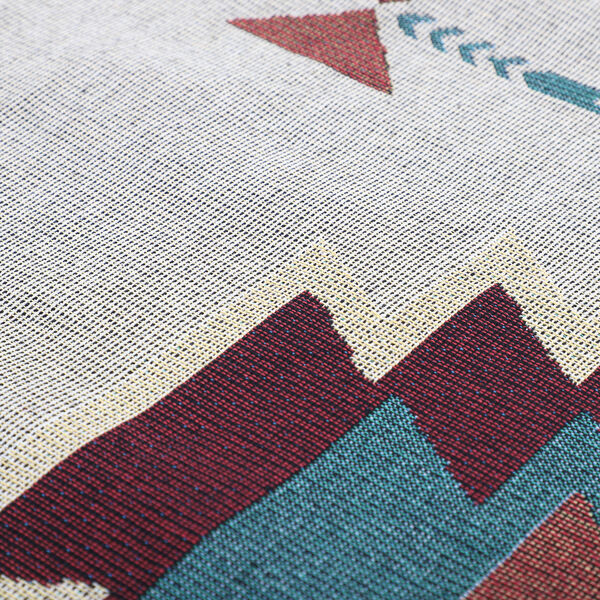 Jacquard gewebte H&auml;keldecke mit Fransen, Santa-Fe-Muster, Gr&ouml;&szlig;e 130x150 cm, Elfenbeinfarben image number 6