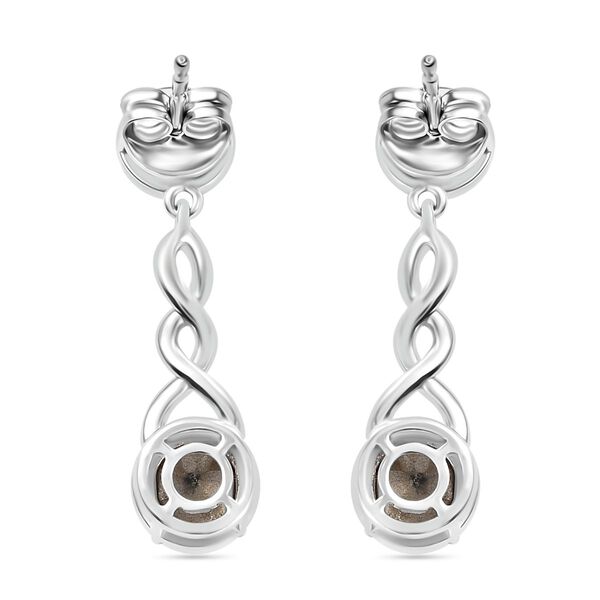 J Francis gefertigt mit SWAROVSKI- Weiße Swarovski Kristall Ohrringe, 925 Silber rhodiniert image number 5