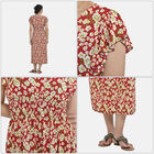 Maxikleid mit gesmokter Taille und Flatterärmeln, One Size, rot image number 4