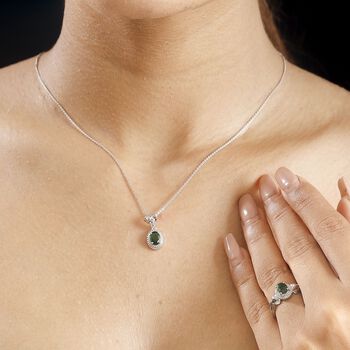 Nat&uuml;rliches Chromdiopsid Schmuckset - 1,54 ct.