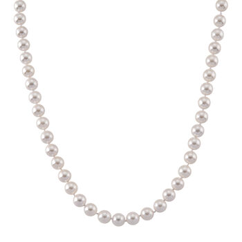 Wei&szlig;e Muschelkernperle (9-11 mm) Halskette ca. 60 cm 316L Edelstahl
