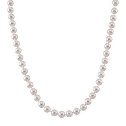 Wei&szlig;e Muschelkernperle (9-11 mm) Halskette ca. 60 cm 316L Edelstahl