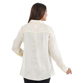 TAMSY - Japan Satinhemd, Gr&ouml;&szlig;e 40, Wei&szlig;