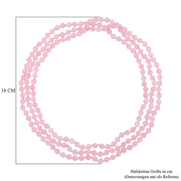Dreilagige Rosenquarz-Halskette, 150cm - 375 ct. image number 5