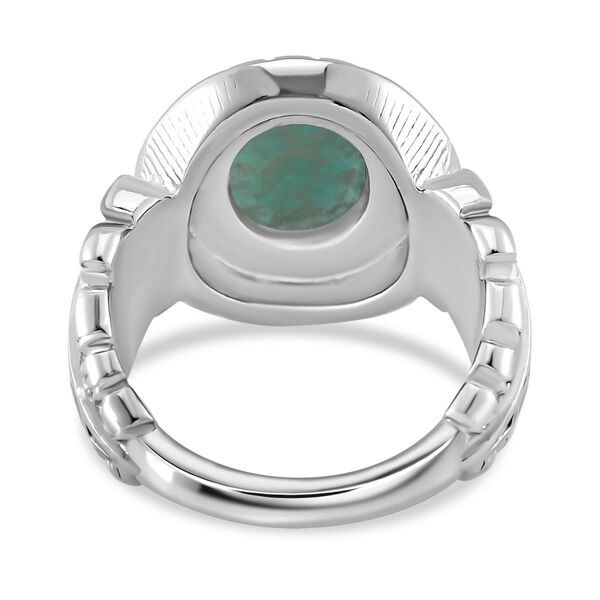 Amazonit Ring 316L Edelstahl emailliert (Gr&ouml;&szlig;e 18.00) ca. 10.50 ct image number 4