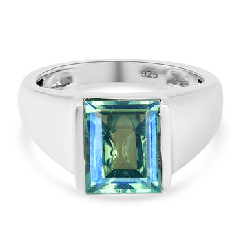 Pfau Triplett Quarz Ring 925 Silber platiniert (Gr&ouml;&szlig;e 16.00)