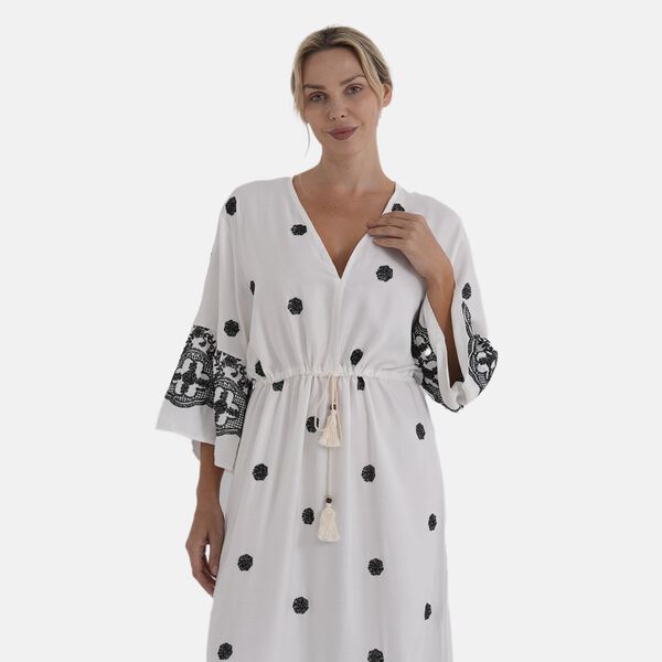  La Marey cotton Elastic waist v-neck  print dresses image number 6