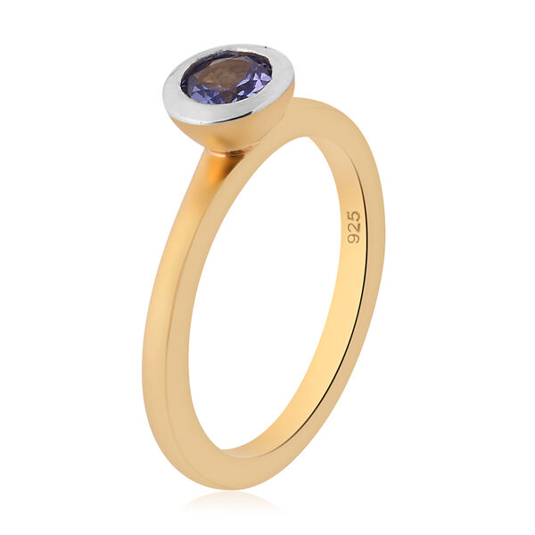Tansanit Solit&auml;r-Ring, 925 Silber Bicolor  ca. 0,38 ct image number 5
