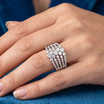 LUXURIANT DIAMOND - Lab Grown Diamant SI-GH SGL zertifiziert Ring 925 Silber Rhodiniert (Gr&ouml;&szlig;e 18.00) ca. 1,33 ct