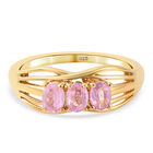 Fissure gefüllt rosa Saphir 3 Stein Ring 925 Silber vergoldet  ca. 0,76 ct image number 0