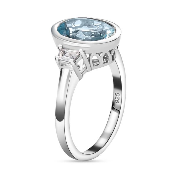 Himmelblauer Topas und Zirkon Ring - 3,14 ct. image number 4