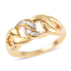 Weißer Diamant P Ring 925 Silber vergoldet  ca. 0,05 ct image number 3