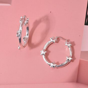 Creolen mit Sternmotiven in 925 Silber