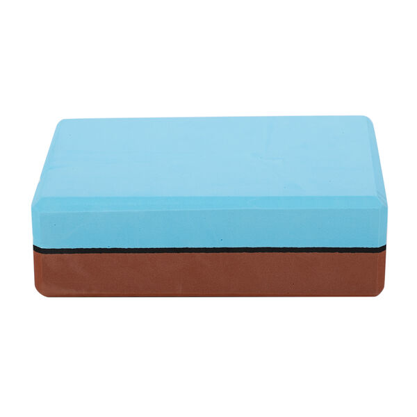 Yoga Block aus Eva-Schaum, Blau-Braun image number 8