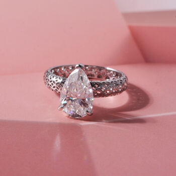 D'Joy Moissanit Ring 925 Silber Rhodiniert (Gr&ouml;&szlig;e 18.00) ca. 2,07 ct