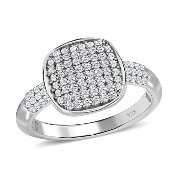 Weißer Diamant Ring, 925 Silber platiniert (Größe 19.00) ca. 0.50 ct image number 3