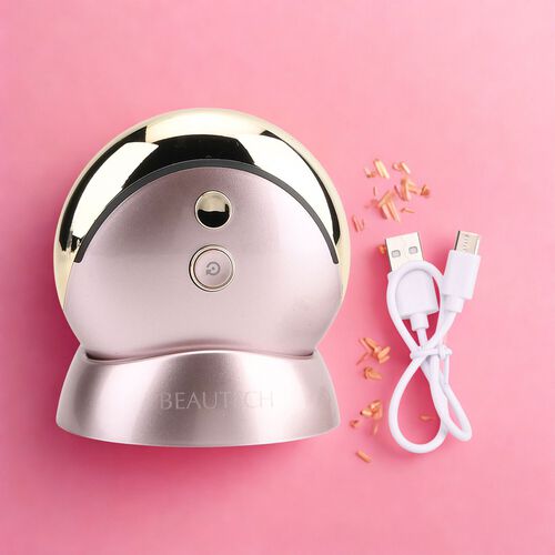 "BEAUTECH 1607  RF+EMS Beauty device Colors: pink Charging voltage: 5V                                                  Power: =10W Size: main body:80*77*36mm;                          base: 76*63.6*31.6mm                                                We image number 1