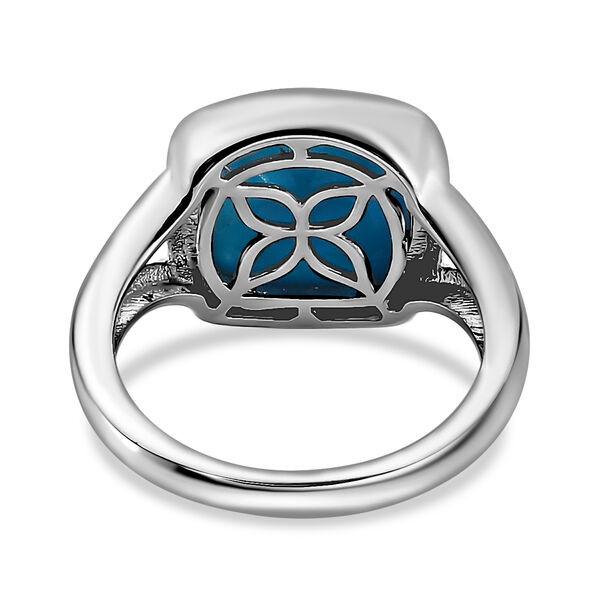 Natürlicher Sleeping Beauty Türkis Solitär Ring 925 Silber Platin-Überzug image number 5