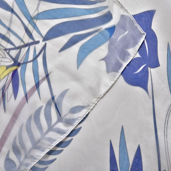 LA MAREY bedruckter Seidenschal mit Blattmuster, Weiß und grün image number 3