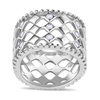 Wei&szlig;er Zirkonia-Ring in Silberton