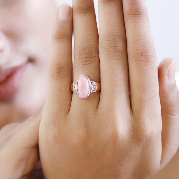 AA rosa Opal und Zirkon Ring - 3 ct. image number 3