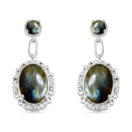 Labradorit Ohrringe Messing ca. 13.57 ct