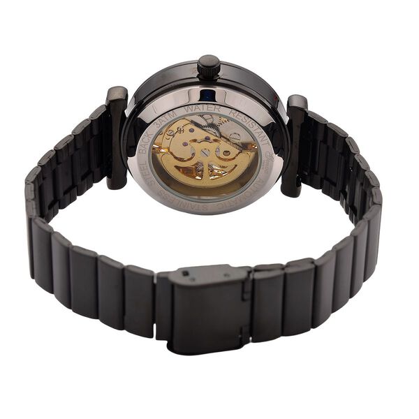 GENOA TIME V2 Automatik-Mechanische Uhr, wei&szlig;es Zifferblatt mit Sonnenschein-Design, 3ATM Wasserdicht, 8,5 cm, Schwarz image number 6