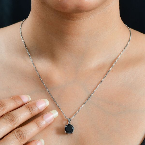 Schwarzer Spinell Anhänger mit 50cm Kette - 5 ct. image number 2