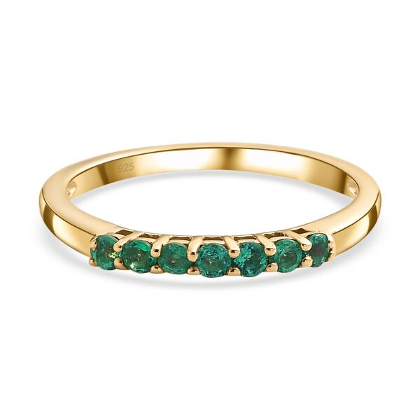 Kolumbianischer Smaragd Ring, 925 Silber vergoldet (Größe 18.00) ca. 0.25 ct image number 0