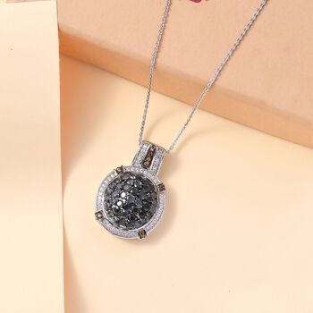 D'Joy AA Alexandrit, Kaffee und wei&szlig;er Zirkon Anh&auml;nger mit 50cm Kette - 2,42 ct.