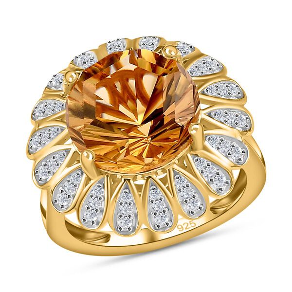 Citrin und Zirkon Cocktail Ring - 6,79 ct. image number 4
