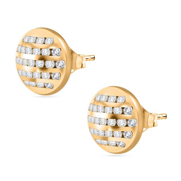 Moissanit Ohrringe, 925 Silber 750 Gelbgold Vermeil - 1,08 ct. image number 3